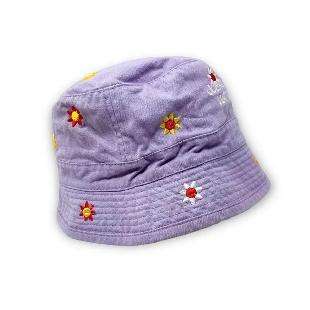 JHats Purple Flower Sun Bucket Hat Cap Child Size Vintage Ocean Breeze Waterpark